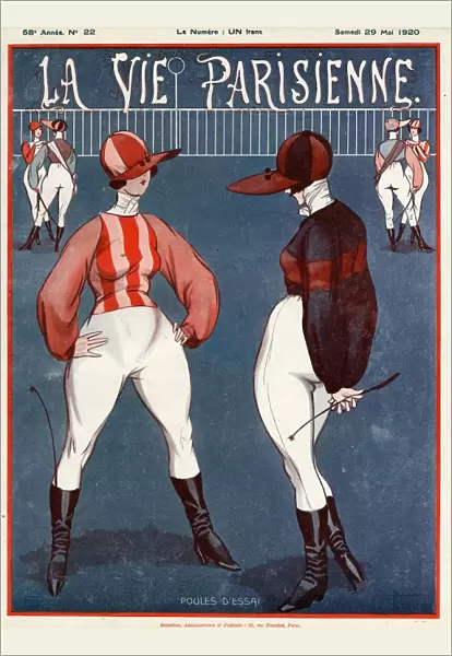 La vie Parisienne 1920 1920s France Vallee magazines womens woman jockeys illustrations