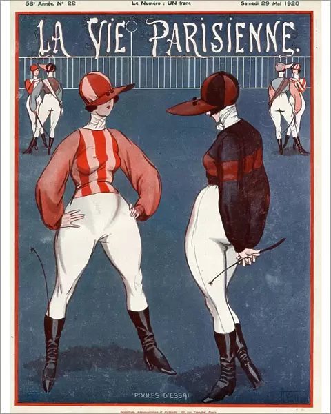 La vie Parisienne 1920 1920s France Vallee magazines womens woman jockeys illustrations
