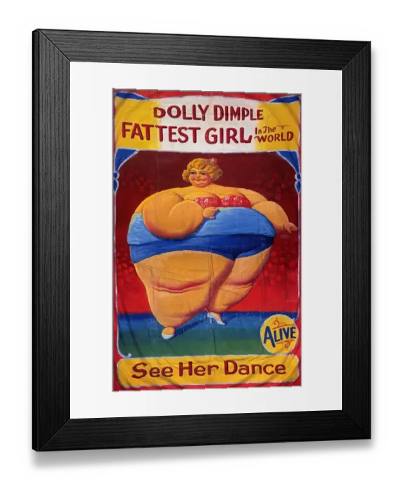 Framed Print : Dolly Dimple 1900s freaks show dieting fat heavy entertainers Framed Print : Dolly Dimple 1900s freaks show dieting fat heavy entertainers