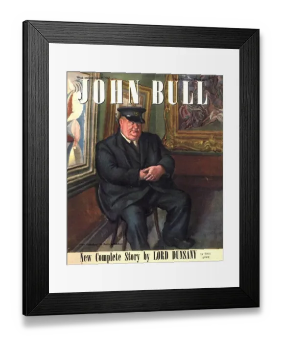 Framed Print : John Bull 1947 1940s UK art museums art galleries magazines