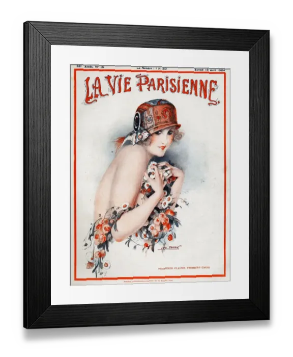 Framed Print : La Vie Parisienne 1924 1920s France Leo Pontan magazines portraits flowers hats Framed Print : La Vie Parisienne 1924 1920s France Leo Pontan magazines portraits flowers hats