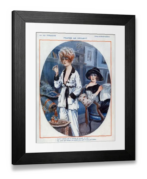 Framed Print : La Vie Parisienne 1923 1920s France Maurice Milliere illustrations woman women reading Framed Print : La Vie Parisienne 1923 1920s France Maurice Milliere illustrations woman women reading