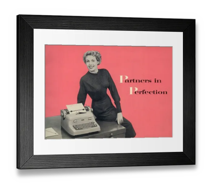 Framed Print : Typewriters 1940s UK IBM itnt equipment secretary secretaries Framed Print : Typewriters 1940s UK IBM itnt equipment secretary secretaries