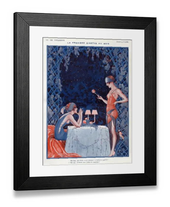 Framed Print : La Vie Parisienne 1923 1920s France Valdes Illustrations women woman chatting