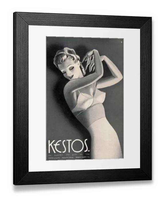 Framed Print : 1930s UK womens underwear kestos corsets girdles bras Framed Print : 1930s UK womens underwear kestos corsets girdles bras