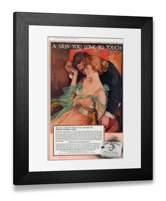 Framed Print : 1910s USA expressions love woodburys smell soap hugging aroma Framed Print : 1910s USA expressions love woodburys smell soap hugging aroma