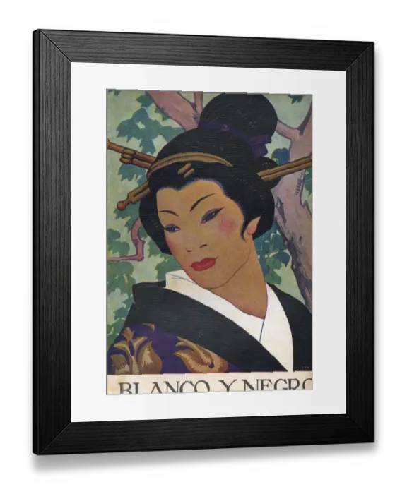 Framed Print : Blanco y Negro 1930 1930s Spain cc oriental portraits magazines