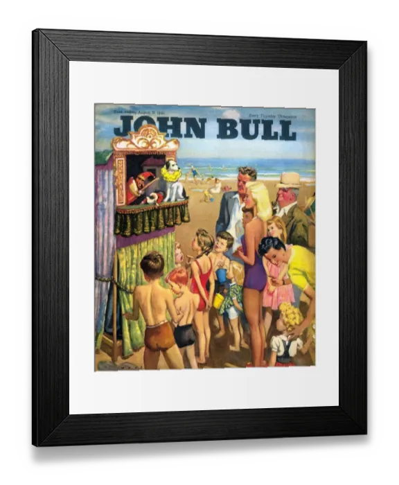 Framed Print : John Bull 1946 1940s UK holidays punch and judy show beaches seaside seaside magazines Framed Print : John Bull 1946 1940s UK holidays punch and judy show beaches seaside seaside magazines