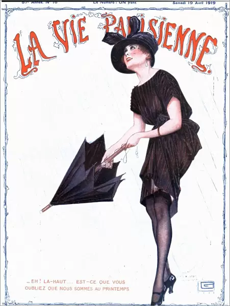 La Vie Parisienne 1919 1910s France glamour erotica magazines umbrellas raining womens