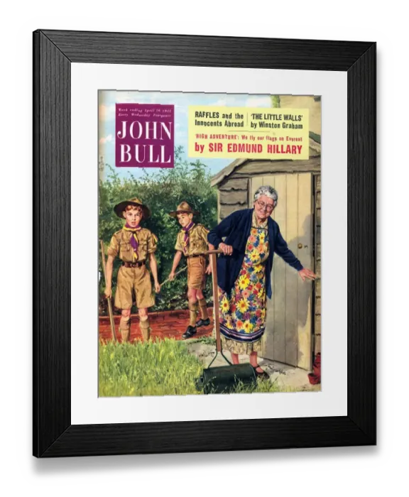 Framed Print : John Bull 1950s UK bob a job sheds boy scouts magazines Framed Print : John Bull 1950s UK bob a job sheds boy scouts magazines
