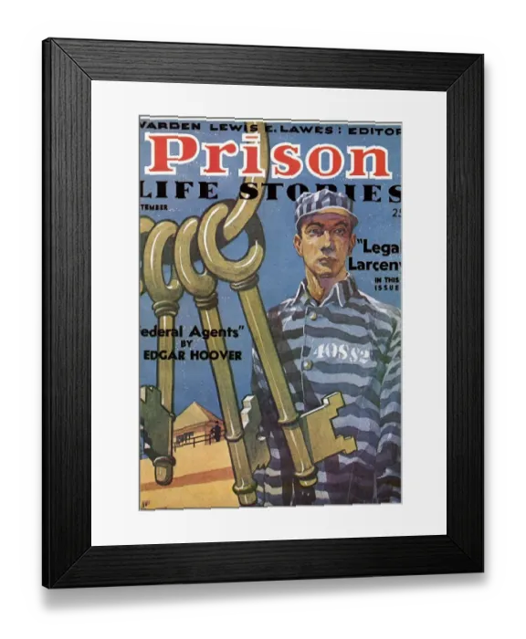 Framed Print : Prison Life Stories 1920s USA convicts prisons magazines Framed Print : Prison Life Stories 1920s USA convicts prisons magazines