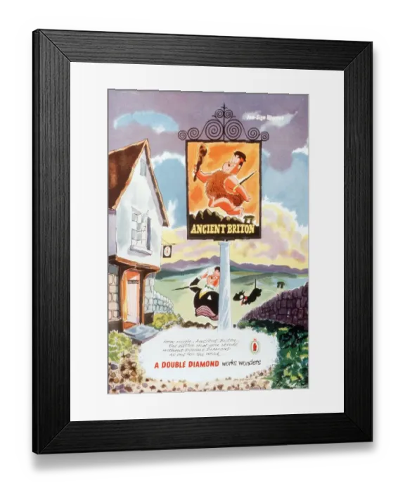 Framed Print : 1950s UK double diamond beer pubs