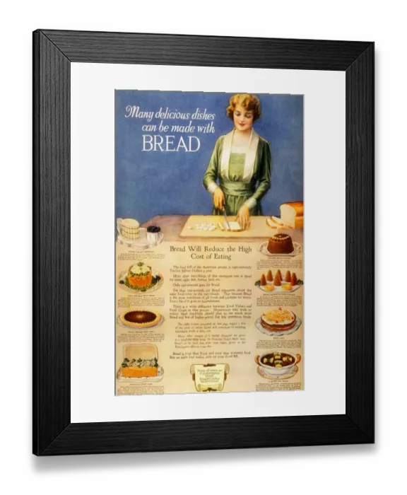 Framed Print : 1910s USA bakers bread Framed Print : 1910s USA bakers bread