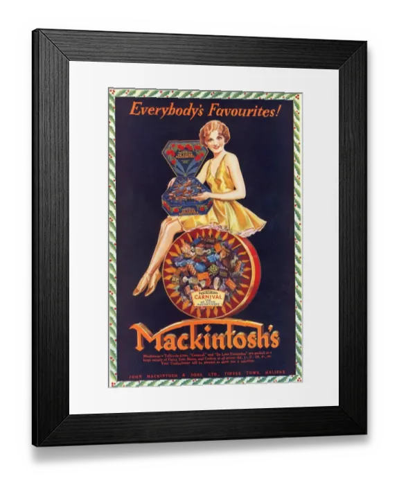 Framed Print : Mackintoshs 1930s UK sweets chocolate