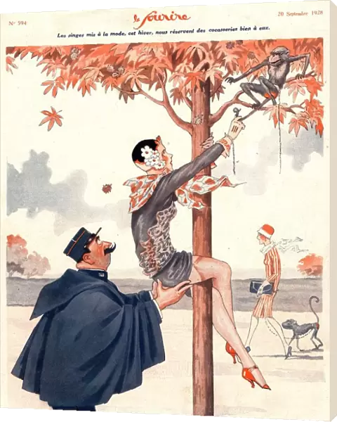 Le Sourire 1920s France glamour erotica police climbing trees magazines