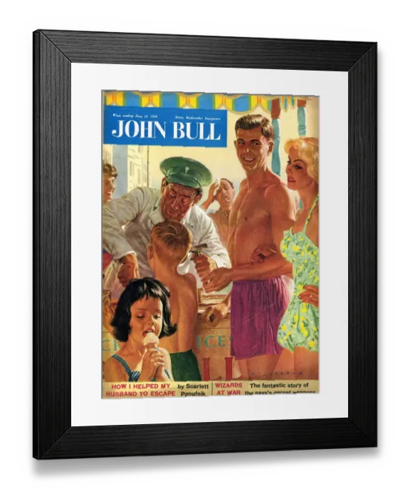 Framed Print : John Bull 1950s UK holidays ice-cream magazines Framed Print : John Bull 1950s UK holidays ice-cream magazines
