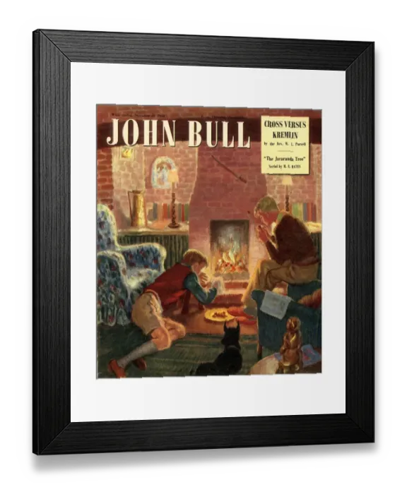 Framed Print : John Bull 1948 1940s UK seasons cooking roasting chestnuts open fires winter magazines Framed Print : John Bull 1948 1940s UK seasons cooking roasting chestnuts open fires winter magazines