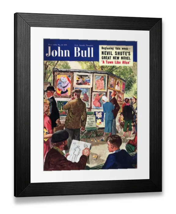 Framed Print : John Bull 1950s UK artists london paintings magazines Framed Print : John Bull 1950s UK artists london paintings magazines