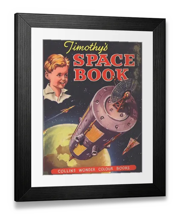 Framed Print : Timothys Space Book 1930s UK mcitnt Timothys boys childrens Collins Wonder Colour Framed Print : Timothys Space Book 1930s UK mcitnt Timothys boys childrens Collins Wonder Colour