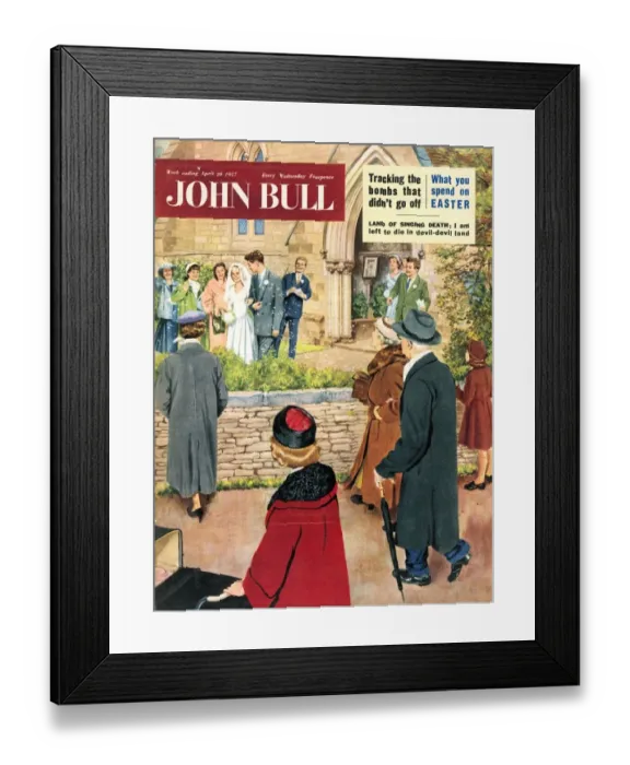 Framed Print : John Bull 1950s UK love marriages weddings brides bridegrooms churches magazines Framed Print : John Bull 1950s UK love marriages weddings brides bridegrooms churches magazines