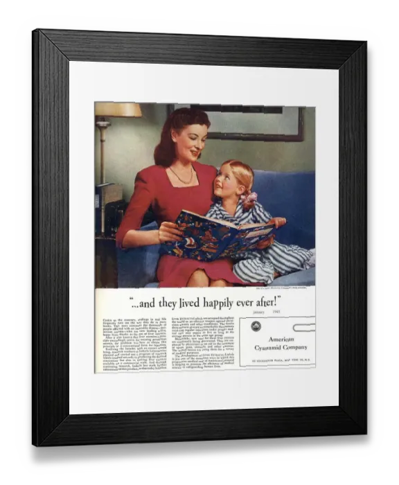 Framed Print : American Cyanamid Company 1945 1940s USA mcitnt companies mothers and daughters