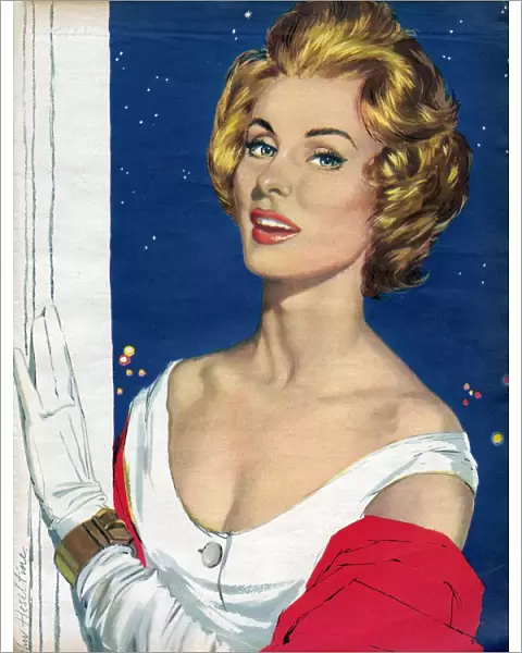 John Bull 1950s UK womens story illustrations portraits gloves eveningwear