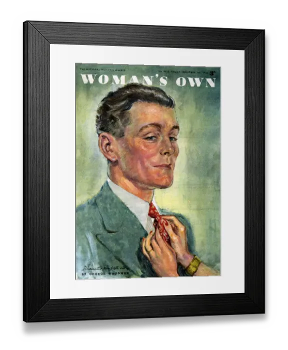 Framed Print : Womans Own 1945 1940s UK mens ties magazines womans Framed Print : Womans Own 1945 1940s UK mens ties magazines womans