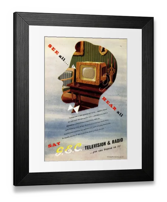 Framed Print : 1940s UK televisions gec marconi Framed Print : 1940s UK televisions gec marconi