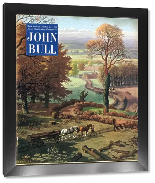 John Bull 1953 1950s UK rural farming countryside horses logs farms magazines