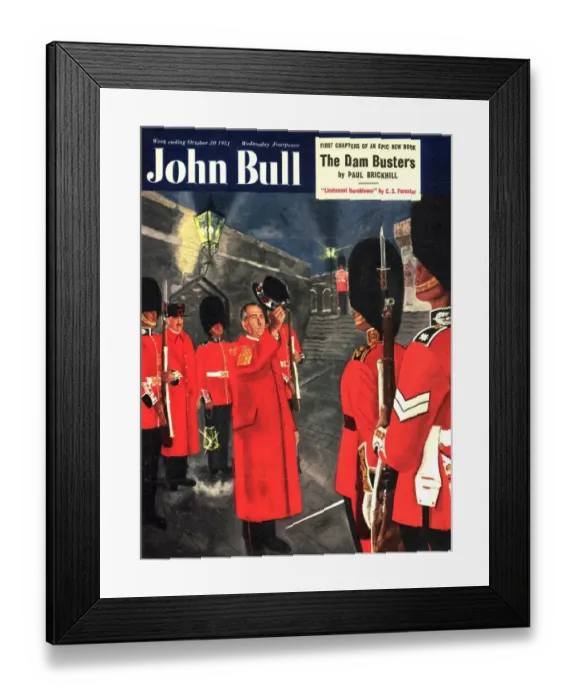 Framed Print : John Bull 1951 1950s UK beefeaters london attractions tourists guards britannia magazines Framed Print : John Bull 1951 1950s UK beefeaters london attractions tourists guards britannia magazines