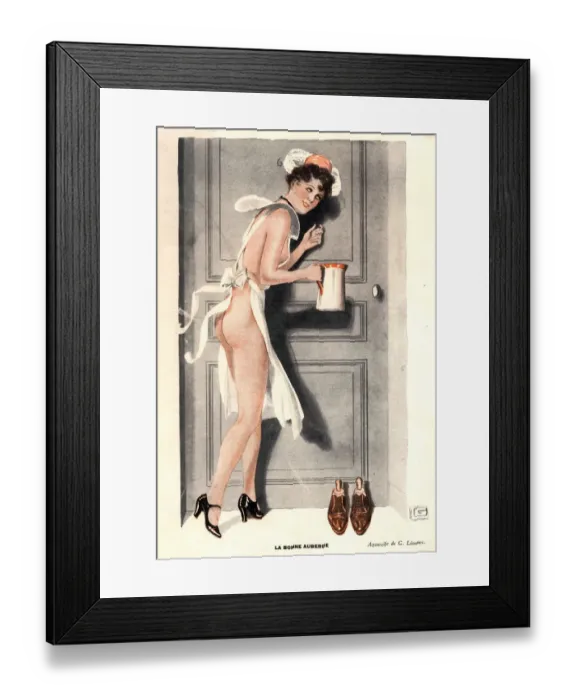 Framed Print : Le Sourire 1930s France erotica servants room service hotels magazines Framed Print : Le Sourire 1930s France erotica servants room service hotels magazines