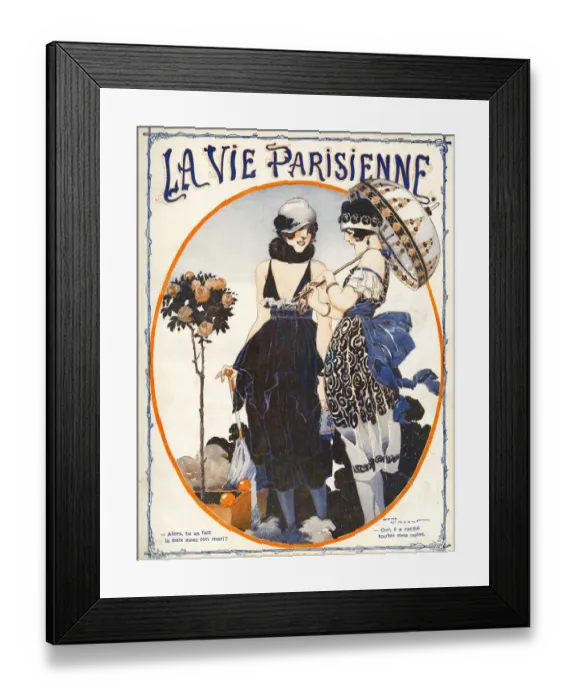 Framed Print : La Vie Parisienne 1919 1910s France Rene Vincent magazines womens hats umbrellas Framed Print : La Vie Parisienne 1919 1910s France Rene Vincent magazines womens hats umbrellas