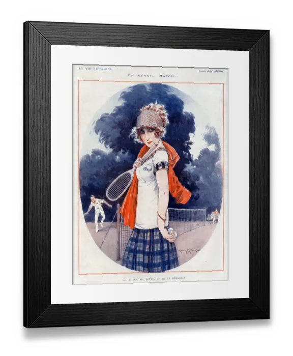 Framed Print : La Vie Parisienne 1924 1920s France Maurice Milliere illustrations tennis Framed Print : La Vie Parisienne 1924 1920s France Maurice Milliere illustrations tennis