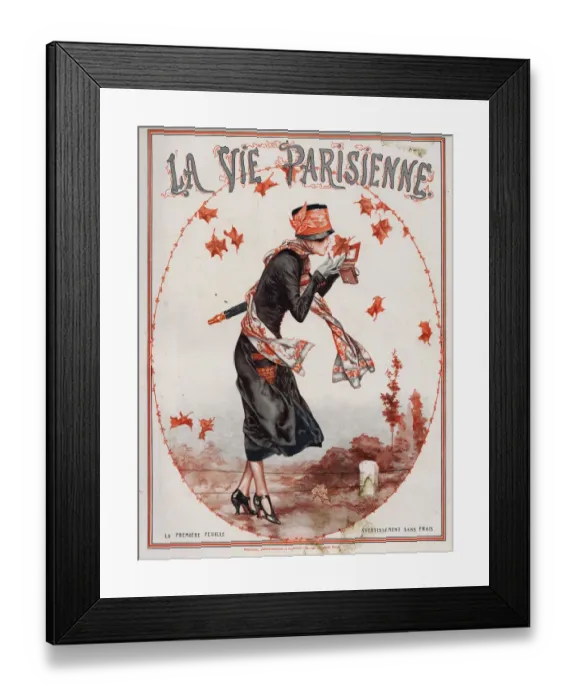 Framed Print : La Vie Parisienne 1924 1920s France Herouard magazines illustrations Autumn leaves Framed Print : La Vie Parisienne 1924 1920s France Herouard magazines illustrations Autumn leaves
