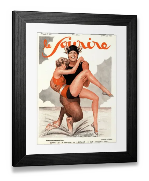 Framed Print : Le Sourire 1929 1920s France glamour swimming costumes swimwear swim suits womens Framed Print : Le Sourire 1929 1920s France glamour swimming costumes swimwear swim suits womens