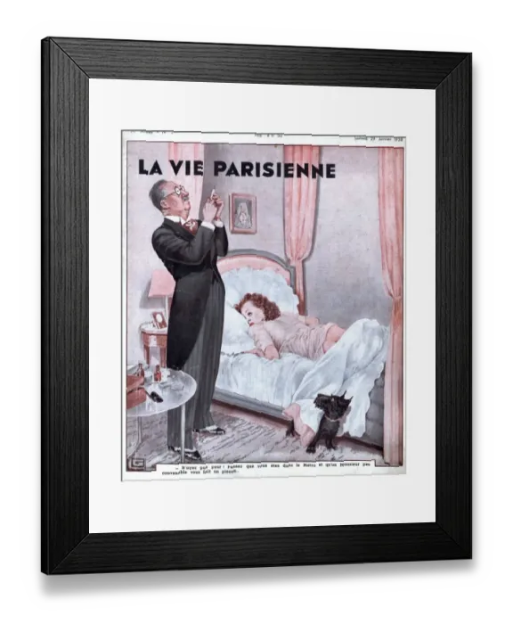 Framed Print : La Vie Parisienne 1938 1930s France magazines erotica bedrooms doctors bedrooms beds Framed Print : La Vie Parisienne 1938 1930s France magazines erotica bedrooms doctors bedrooms beds