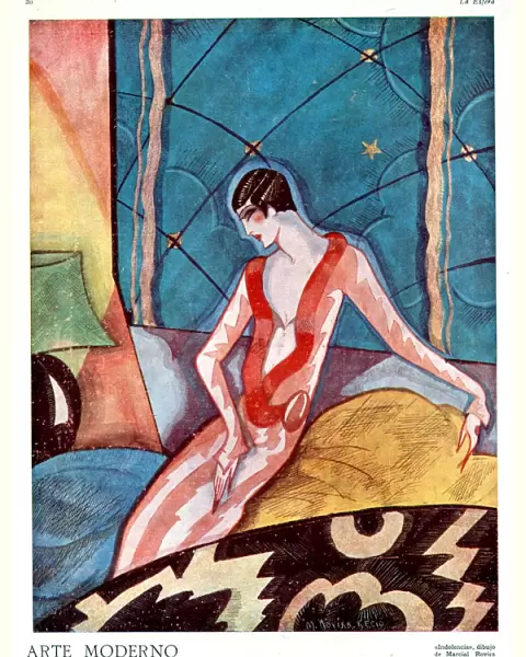 Art Deco Woman 1920s France La Esfera cc art deco illustrations Portraits