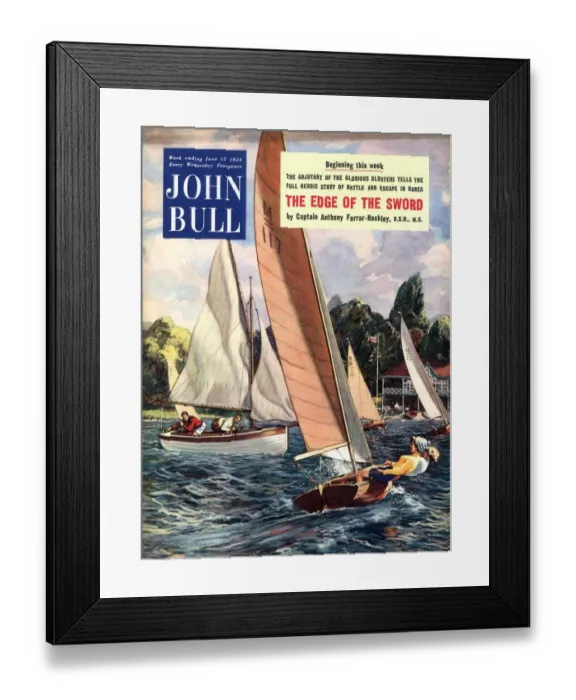 Framed Print : John Bull 1950s UK sailing boats magazines