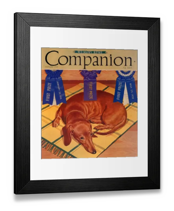 Framed Print : Womans Home Companion 1930s USA dogs magazines