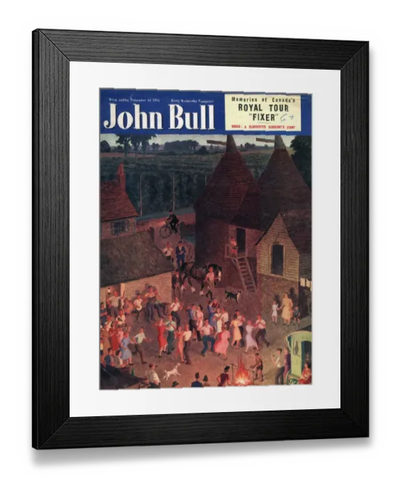 Framed Print : John Bull 1950s UK farms square party magazines barn Framed Print : John Bull 1950s UK farms square party magazines barn