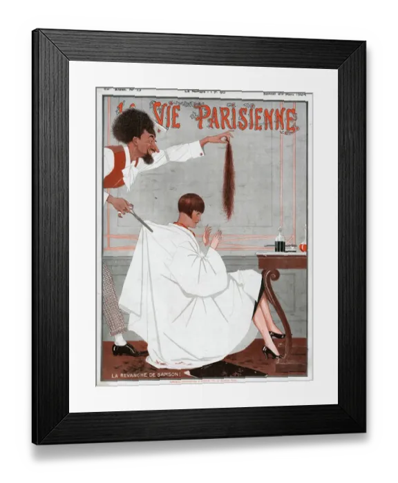 Framed Print : La Vie Parisienne 1924 1920s France magazines haircuts salons barbers hairdressers
