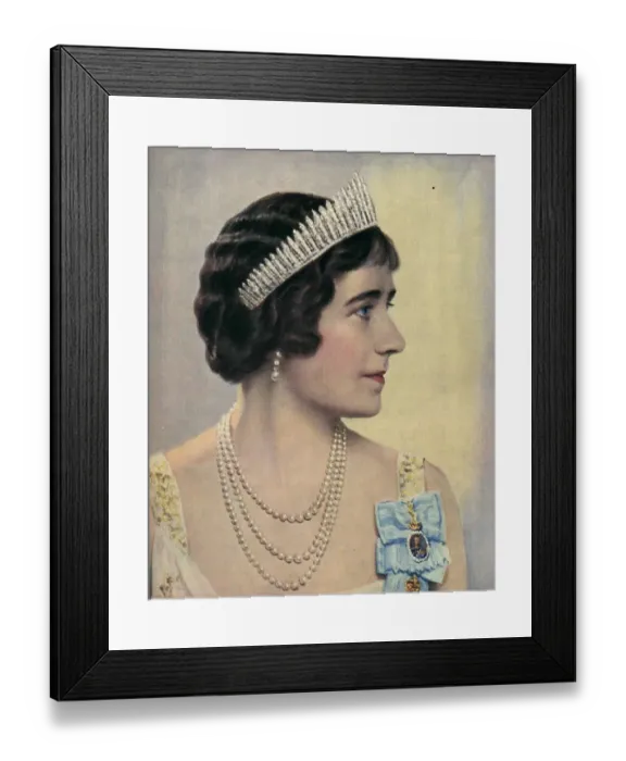 Framed Print : Royalty 1939 1930s UK Queen Elizabeth The Queen Mother tiaras portraits first I Framed Print : Royalty 1939 1930s UK Queen Elizabeth The Queen Mother tiaras portraits first I