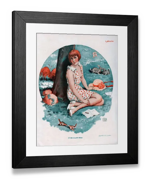 Framed Print : Le Sourire 1931 1930s France erotica Spring seasons illustrations Framed Print : Le Sourire 1931 1930s France erotica Spring seasons illustrations