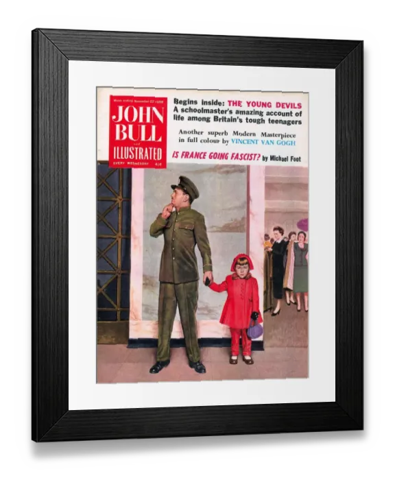 Framed Print : John Bull 1950s UK lost security guards problems disasters magazines Framed Print : John Bull 1950s UK lost security guards problems disasters magazines