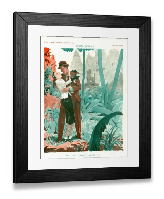 Framed Print : La Vie Parisienne 1931 1930s France Hy Fournier cc honemoons tropical jungles illustrations
