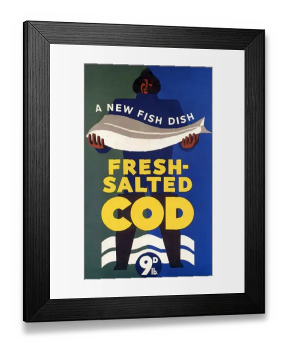 Framed Print : Salted-Cod 1940s UK fish salted cod Framed Print : Salted-Cod 1940s UK fish salted cod