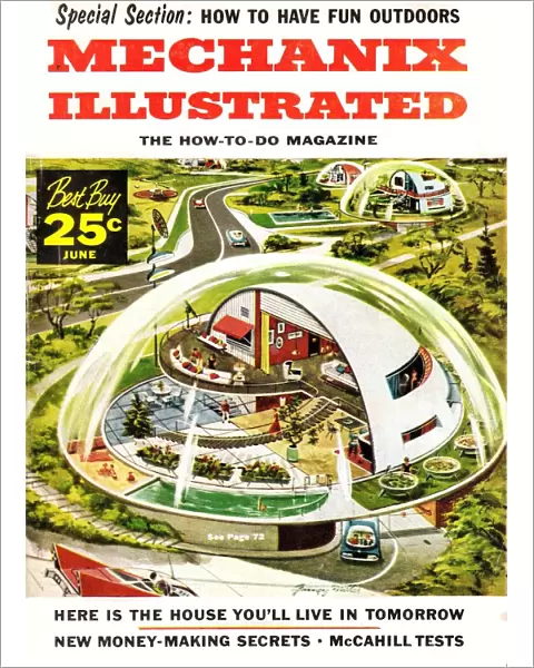 Mechanix Illustrated 1950s USA rklf magazines visions of the future futuristic homes