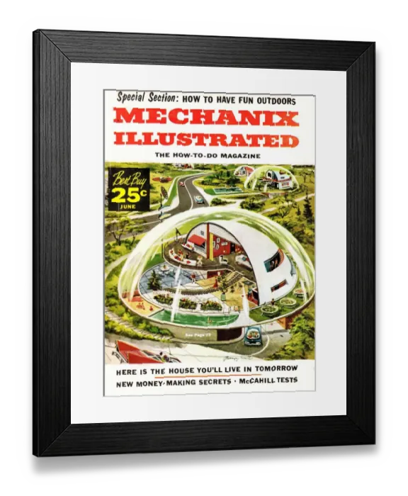 Framed Print : Mechanix Illustrated 1950s USA rklf magazines visions of the future futuristic homes Framed Print : Mechanix Illustrated 1950s USA rklf magazines visions of the future futuristic homes