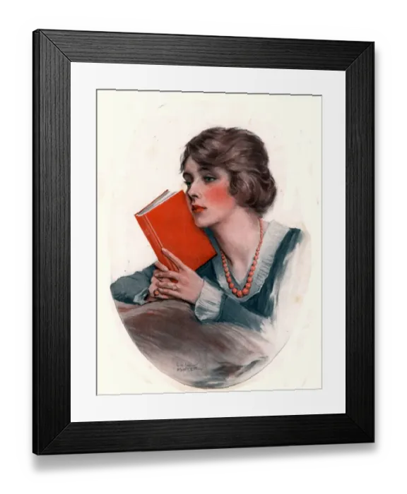 Framed Print : The Saturday Evening Post 1919 1910s USA reading books agony aunts magazines portraits