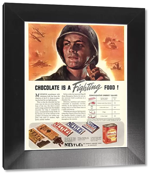 Nestles 1940s USA propaganda chocolate sweets WW2 Chocolate Is A Fighting Food